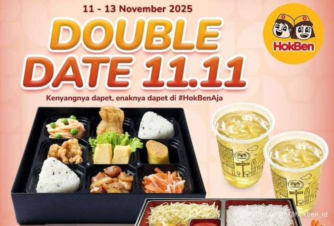 Promo HokBen Double Date 11.11 Paket Makan Berdua Harga Spesial, Cuma 11-13 November