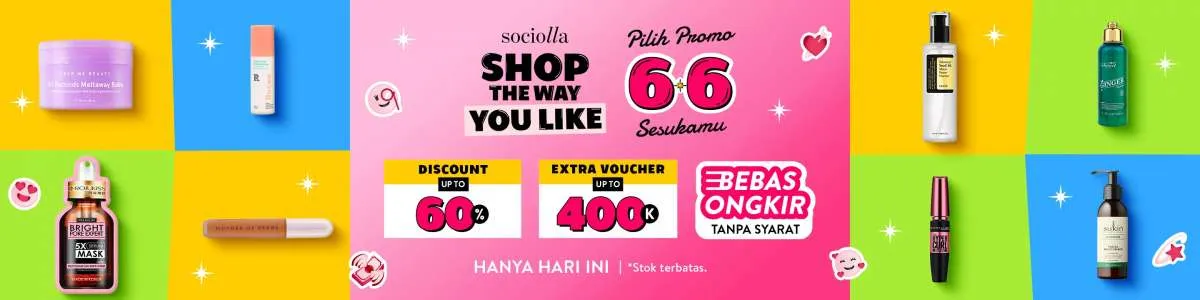 Promo 6.6 Sociolla, Diskon s/d 66% untuk Belanja Produk Kecantikan Hanya 6 Juni 2022