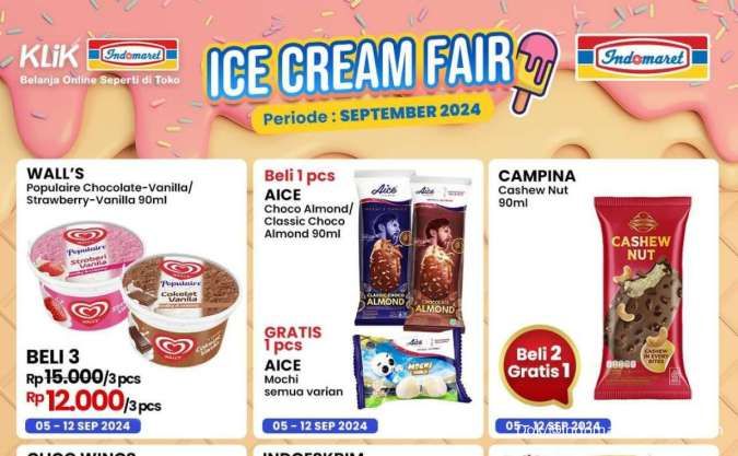 Promo Es Krim di Indomaret-Alfamart dan Superindo Hari Ini, Ada Promo Beli 1 Gratis 1