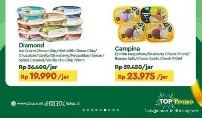 Promo Es Krim di JSM Tip Top, Superindo dan Alfamart Gantung Weekend, Apa Saja?