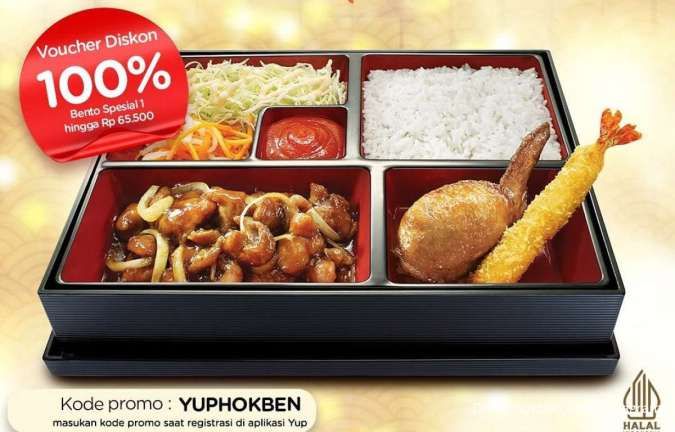 Promo HokBen dengan Yup, Dapatkan Voucher Diskon 100% Mulai 1-31 Januari 2025