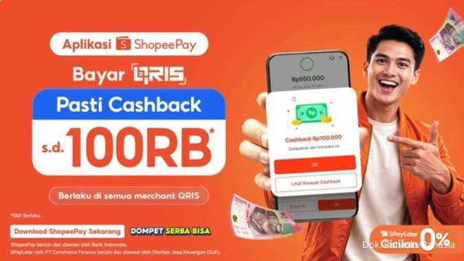 Netizen Ramai Ungkap Kejutan Cashback Hingga Rp100 Ribu dari QRIS ShopeePay