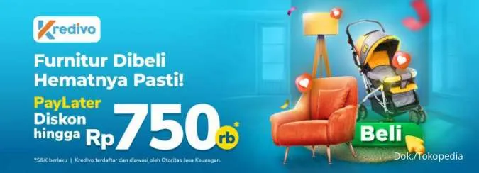 Promo Kredivo di Tokopedia, Beli Perlengkapan Rumah Tangga Diskon Rp750.000