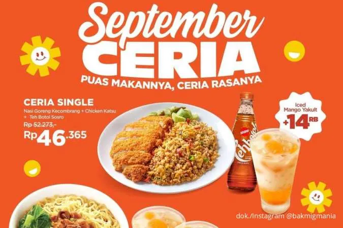 Promo Bakmi GM September Ceria, Makan Sendiri atau Berdua Mulai Rp 46.000-an Saja