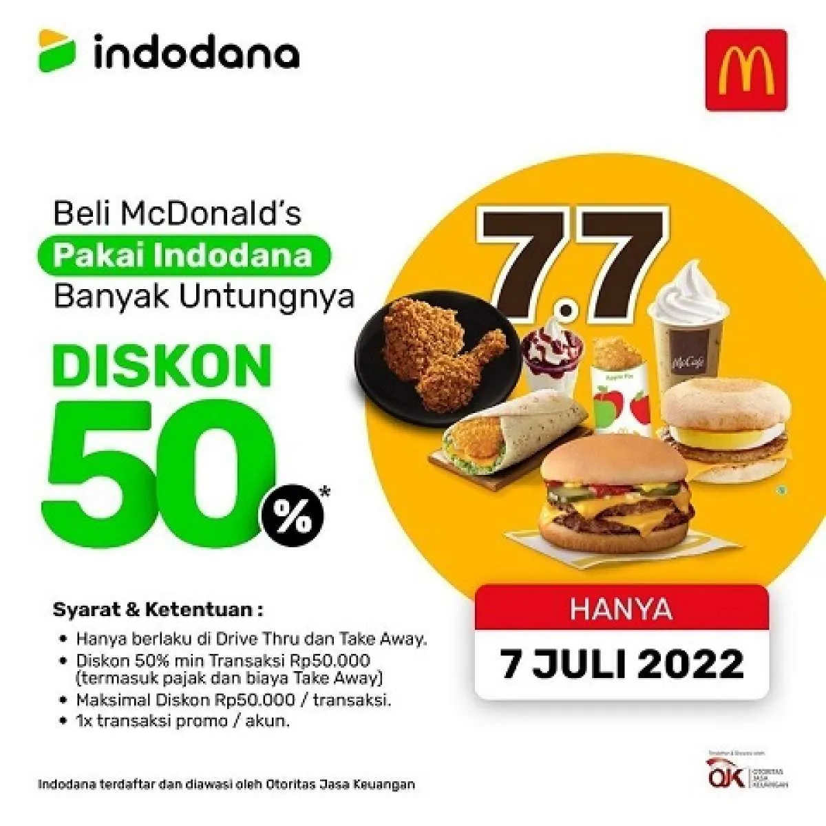 Indodana Paylater dan McDonald’s Gelar Promo 7.7 Beri Diskon 50