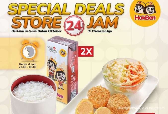 Promo HokBen Store 24 Jam, Makan Hemat Berdua Rp 28.000-an Per Orang