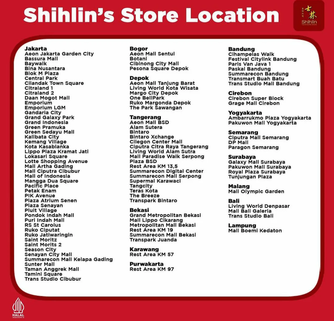 Promo Shihlin lokasi gerai