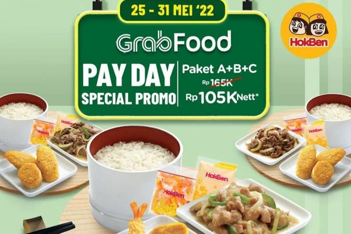 Promo Payday Hokben Hingga 31 Mei 2022, Beli Paket ABC via GrabFood Rp 105.000