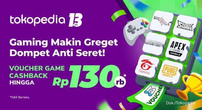 Promo Tokopedia Spesial Ultah, Beli Voucher Game Dapat Cashback Rp 130.000