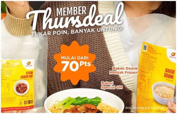 Promo Bakmi GM Thursdeal, Kamis Waktunya Tukar Poin dan Nikmati Menu Favorit Anda