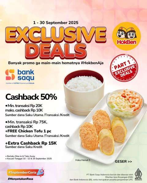 Promo HokBen dengan Bank Saqu September 2025
