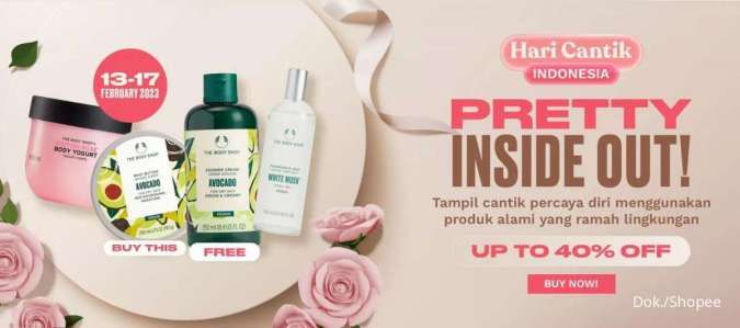 Promo The Body Shop Hari Cantik Indonesia, Diskon Hingga 40%