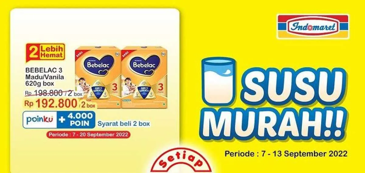 Promo Indomaret Super Hemat Mingguan 8 September 2022, Belanja Susu Lebih Hemat