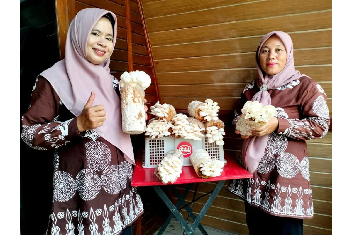 Bukit Asam (PTBA) Bantu Warga Desa Bangkitkan Usaha Jamur Tiram