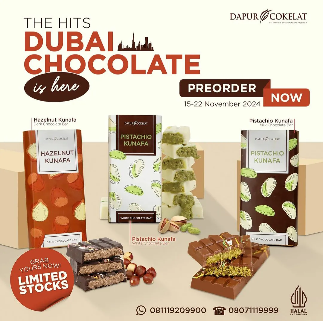 Pre-Order Dubai Chocolate di Promo Dapur Cokelat