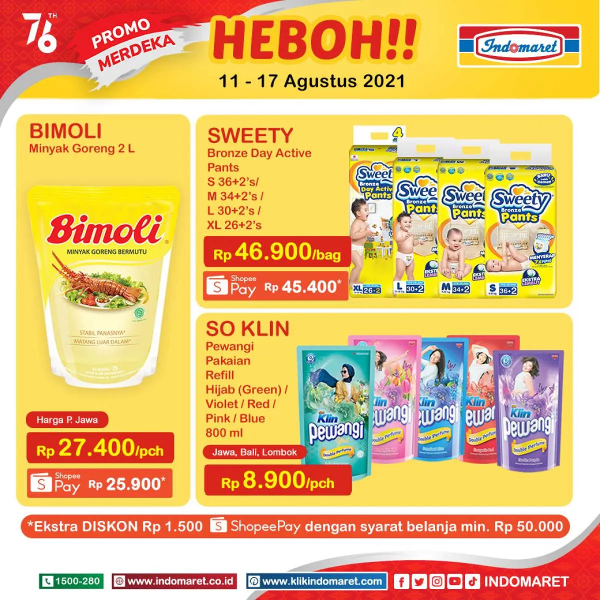 Promo Indomaret Harga Heboh 11-17 Agustus 2021, diskon HUT RI ke-76!