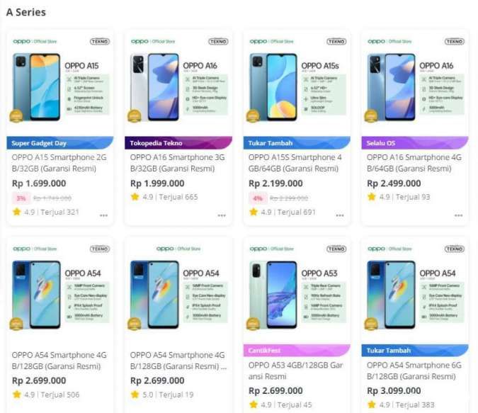 Daftar Harga HP OPPO A Series Terbaru