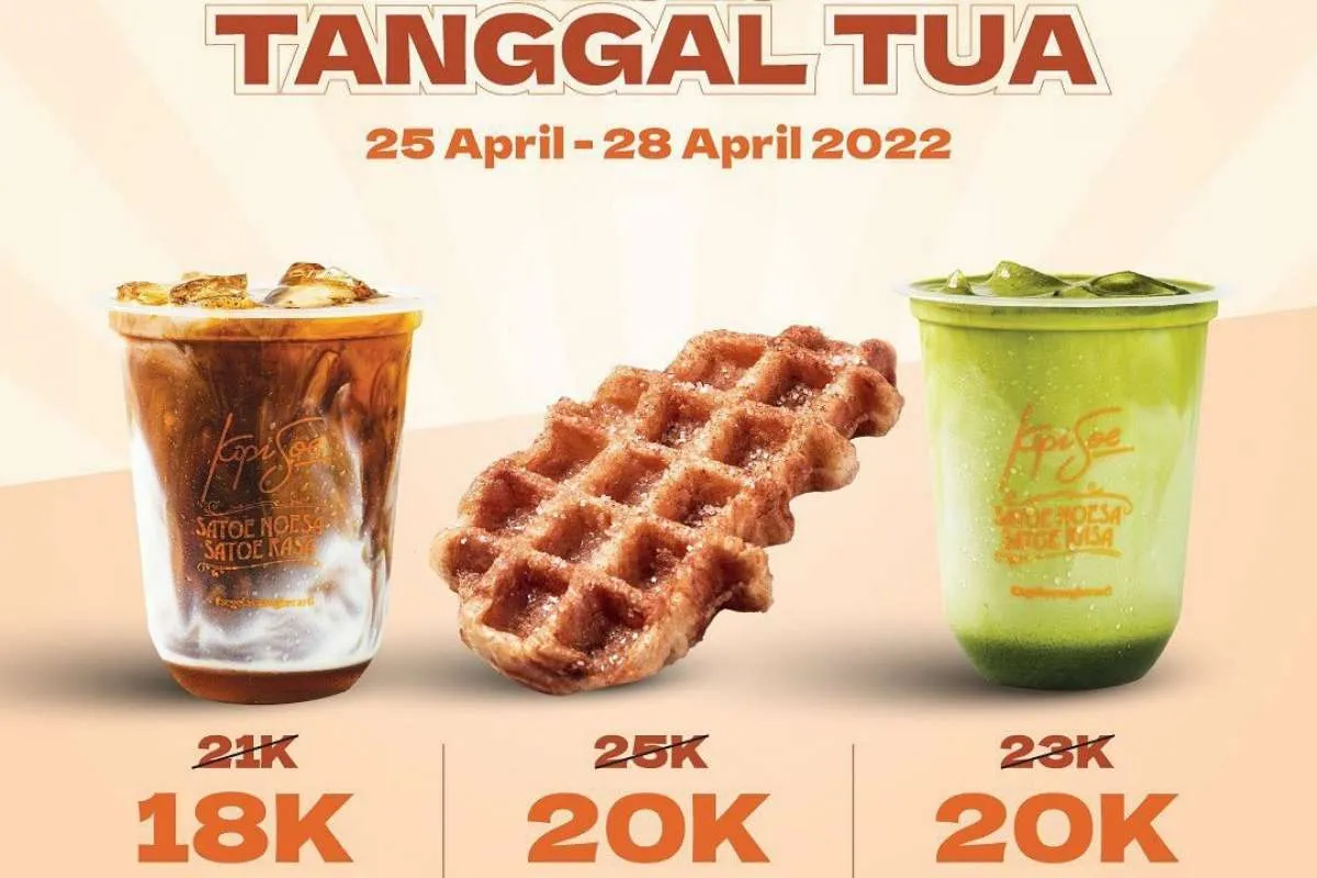 Promo Terbatas Kopi Soe 25-28 April 2022, Promo Tanggal Tua Hemat Cuma Rp 20.000