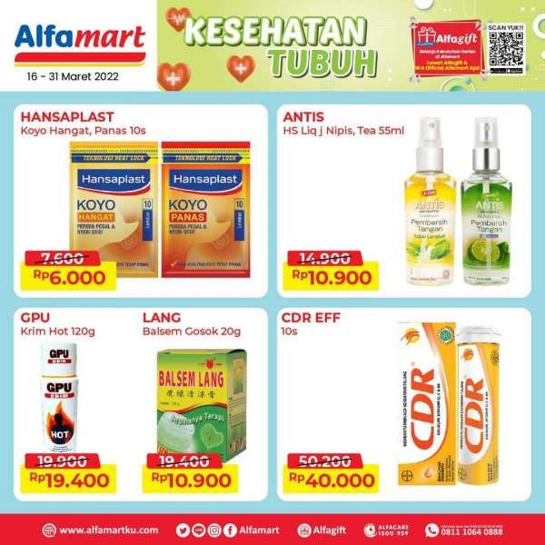 Promo Alfamart Edisi Produk Kesehatan Tubuh Periode 16-31 Maret 2022