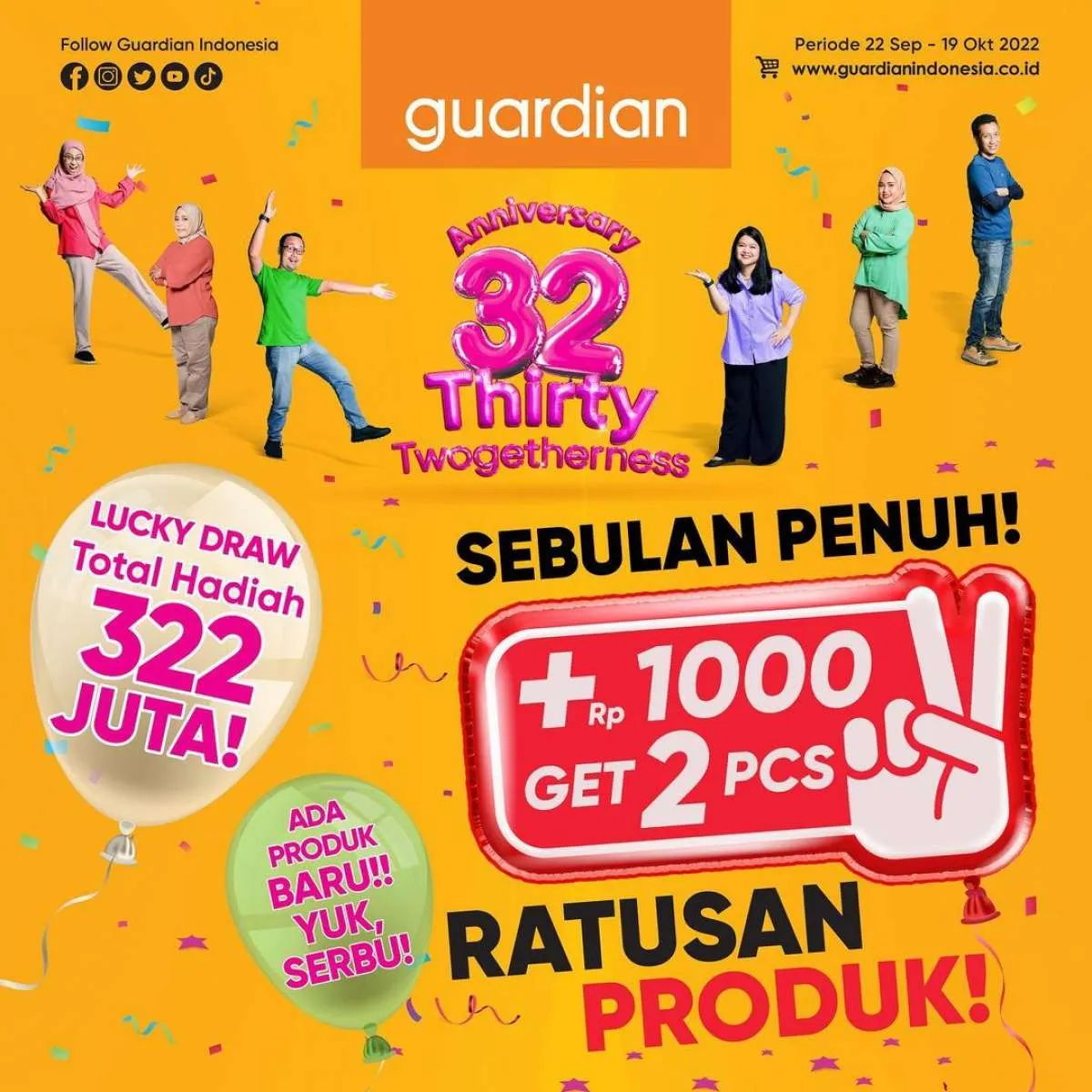 Promo Guardian Tambah Rp 1.000 Dapat 2 Produk, Berlaku 22 September-19 Oktober 2022