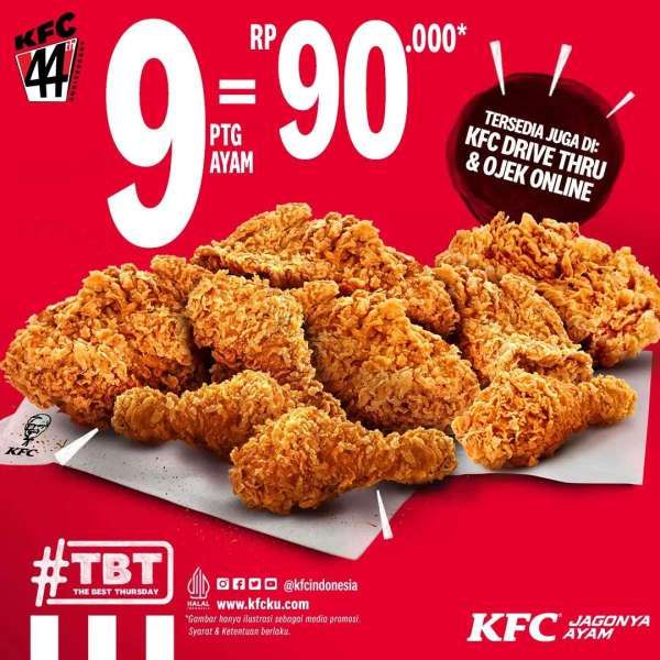Promo KFC The Best Thursday 19 Oktober 2023 Spesial KFC Anniversary ke 44
