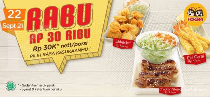 Promo Hokben 22 September, Ada Menu Baru Chicken Steak Cukup dengan Rp 30.000 Saja