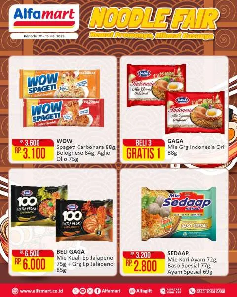 Promo Alfamart Noodle Fair Periode 1-15 Mei 2025