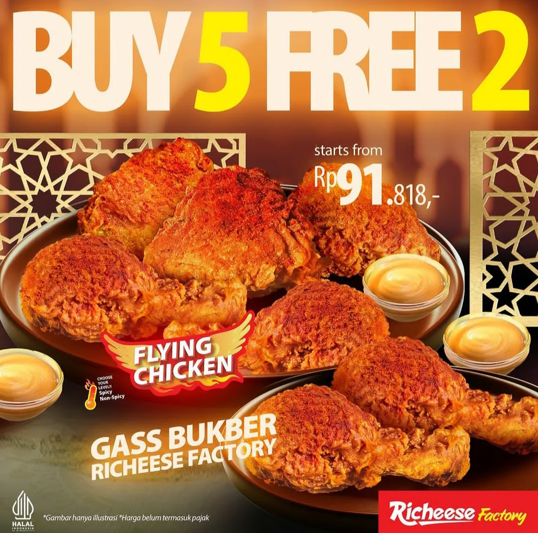 Promo Richeese Factory Buy 5 FREE 2 Flying Chicken