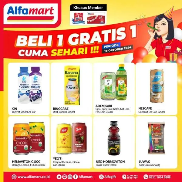 Promo Alfamart Beli 1 Gratis 1 Periode 18 Oktober 2024