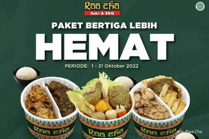 Promo Raa Cha Oktober 2022, Paket Hemat Bertiga Isi 3 Menu Diskon hingga Rp 31.250