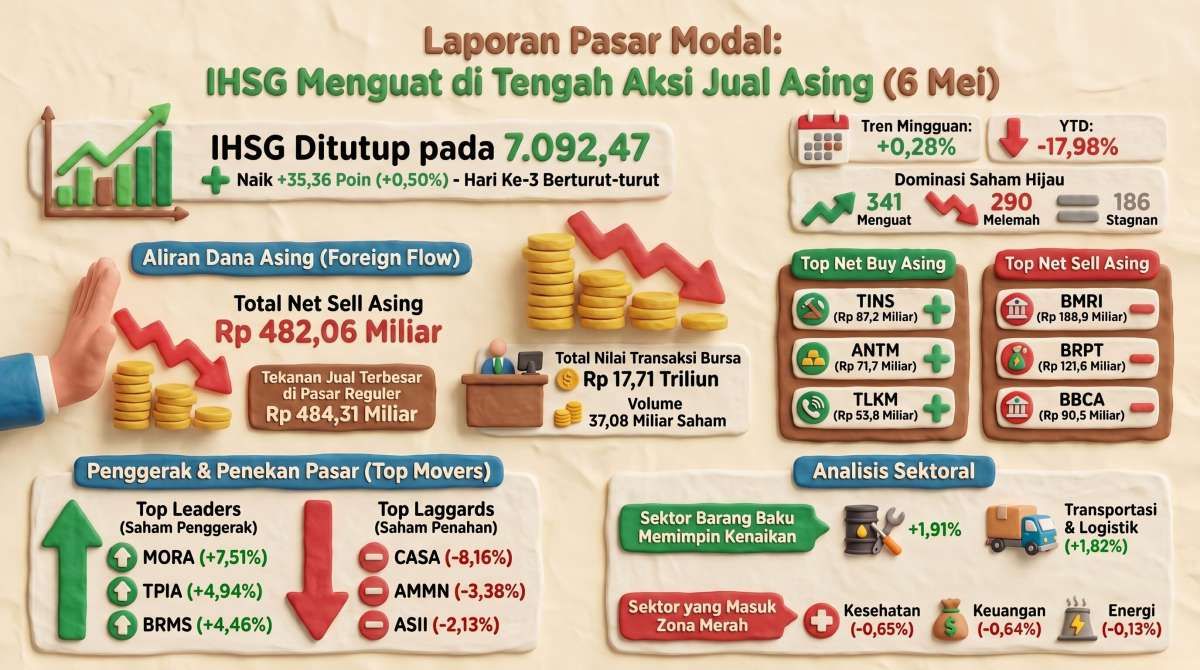 IHSG Naik 3 Hari, Intip Prediksi dan Rekomendasi Saham Hari Ini (7/5)