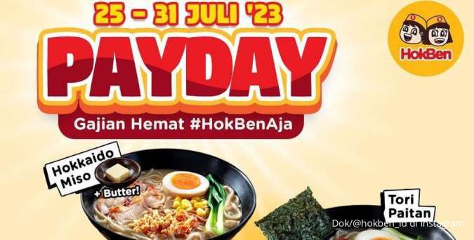 Promo HokBen Payday 30 Juli 2023, Promo Gajian Hemat Lewat Gofood dan Grabfood