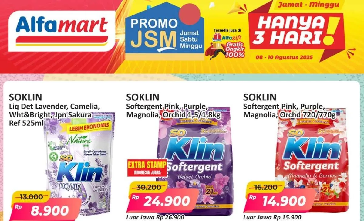 Promo JSM Alfamart 8-10 Agustus 2025, Detergent-Susu Anak Harga Spesial