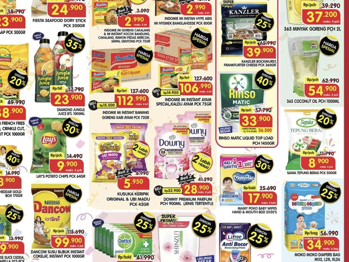 Promo Superindo Weekday 15-18 Desember 2025, Mama Lemon-Wincheez Diskon hingga 50%