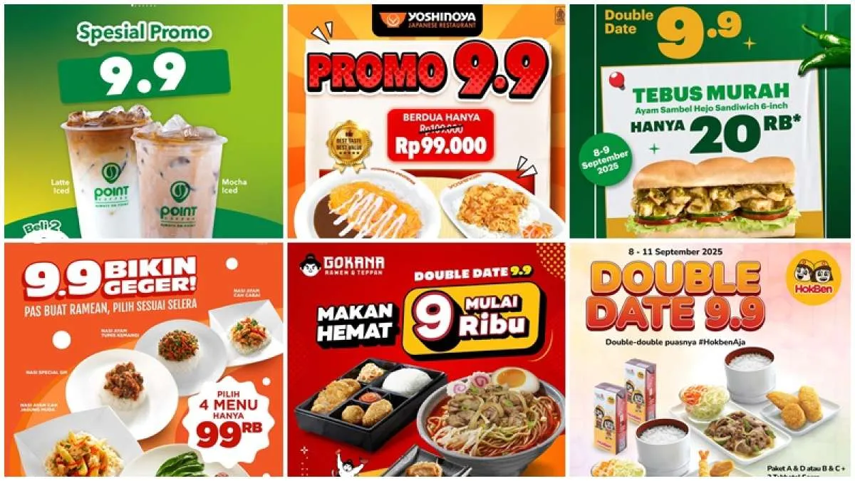 13 Daftar Promo 9.9 Kuliner Favorit Hemat September 2025, Yoshinoya hingga HokBen