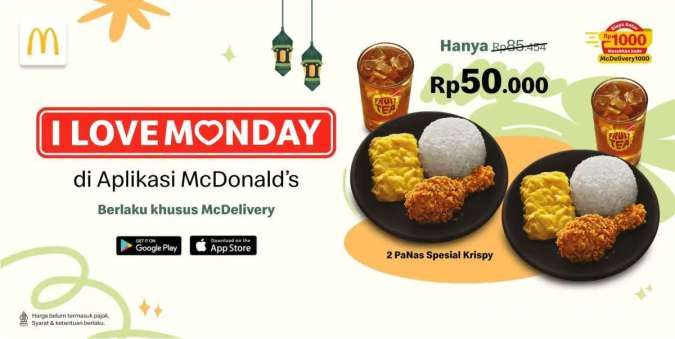 Promo McD I Love Monday Khusus Hari Senin, 2 PaNas Spesial Krispy Hanya Rp 50.000