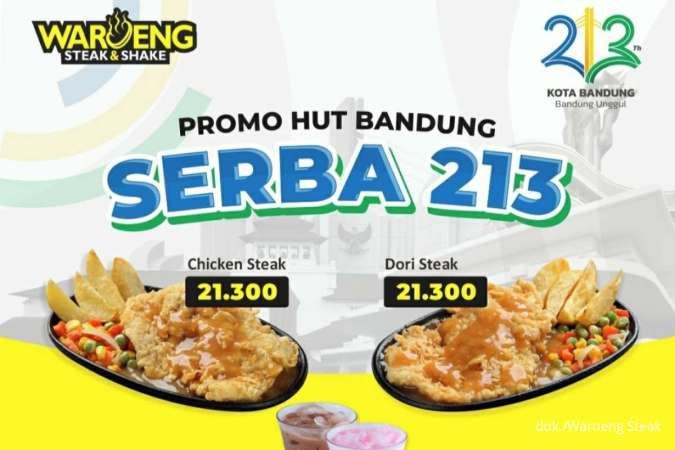 Promo Waroeng Steak HUT 213 Bandung, Steak Serba Rp 21.300 Sampai 26 September 2023