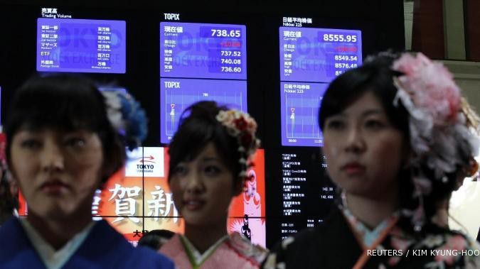 Bursa Asia bergerak liar di dua zona
