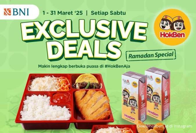 Promo HokBen dan BNI Spesial Ramadan 2025, Beli 2 Bonus 2 Berlaku Setiap Sabtu