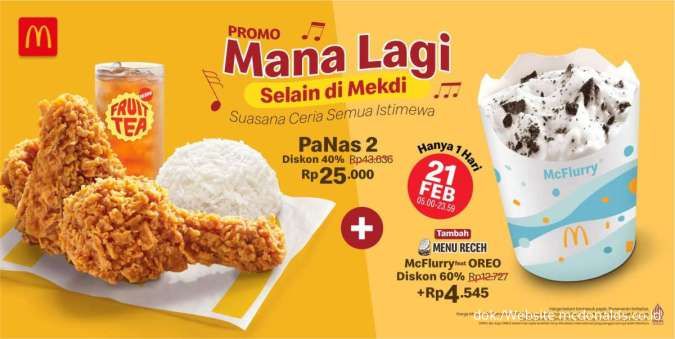 Promo McD PaNas 2 Hanya Rp 25.000 Tambah McFlurry Oreo Rp 4.000-an, Terbatas Hari Ini