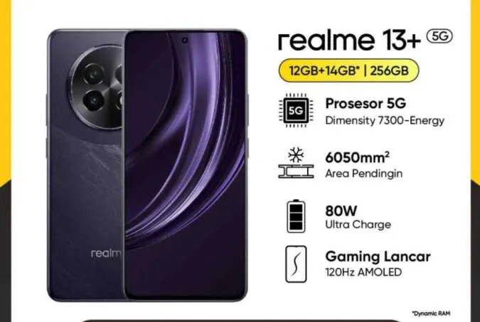 Spesifikasi HP Gaming Realme 13+, Cek Performanya Saat Bermain Game di Sini