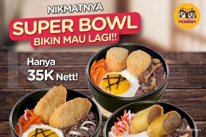 Promo Weekend Hokben 11-13 Februari 2022, Paket Super Bowl Teriyaki Rp 35.000