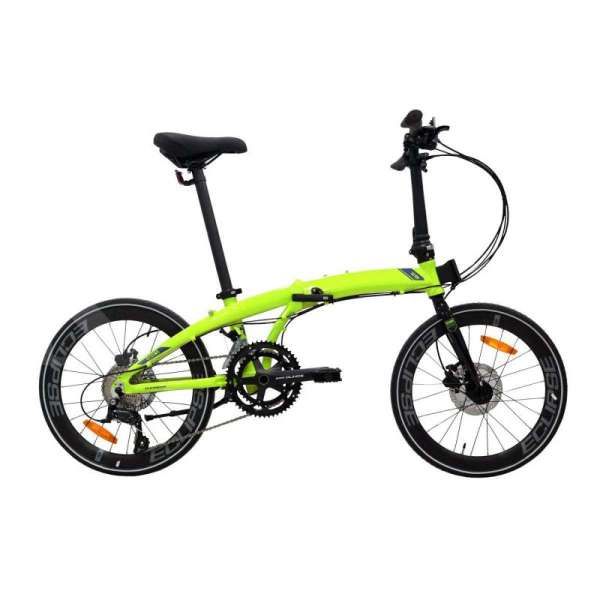 Warna mencolok, harga sepeda lipat Element Ecosmo Z9 451 lime green masih terjangkau 
