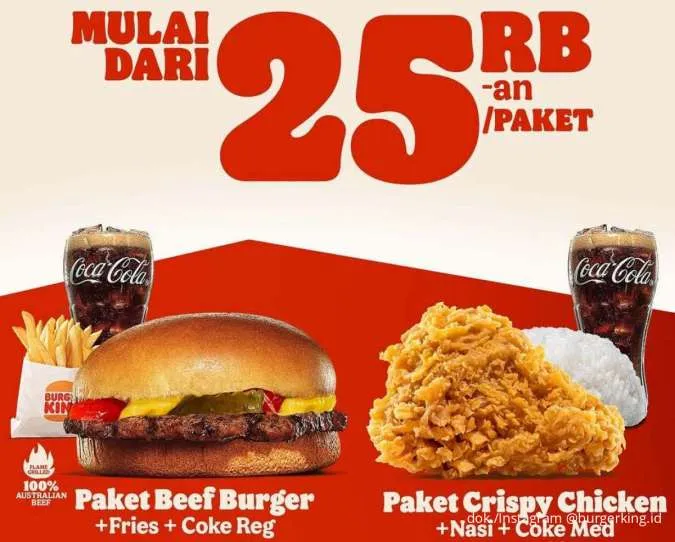 Promo Paket King Deals di Burger King Hemat Maksimal, Mulai Rp 25.000-an Saja