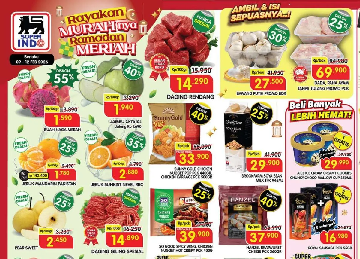 Promo Superindo Weekday 9-12 Februari 2026, Ada Diskon 55% di Awal Pekan