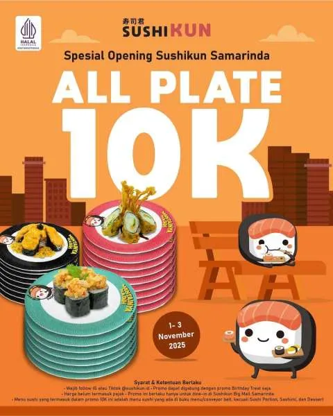 Promo Sushikun Semua Sushi Serba Rp 10.000