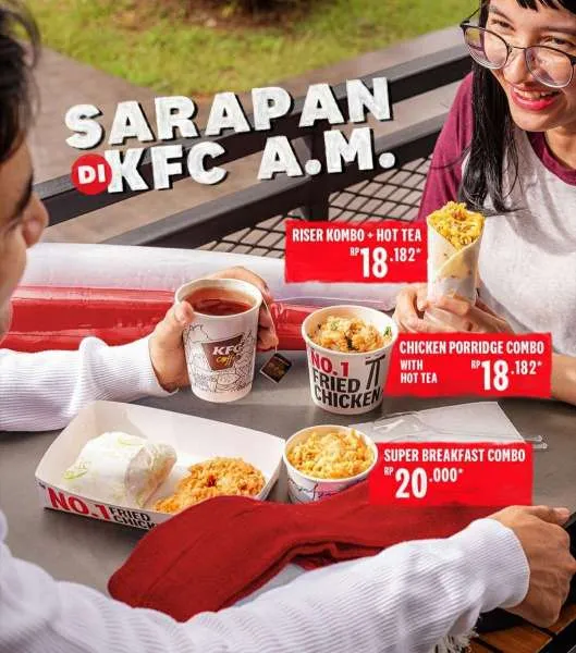 Promo KFC Sarapan A.M. berlaku setiap hari khusus pukul 5-11 pagi