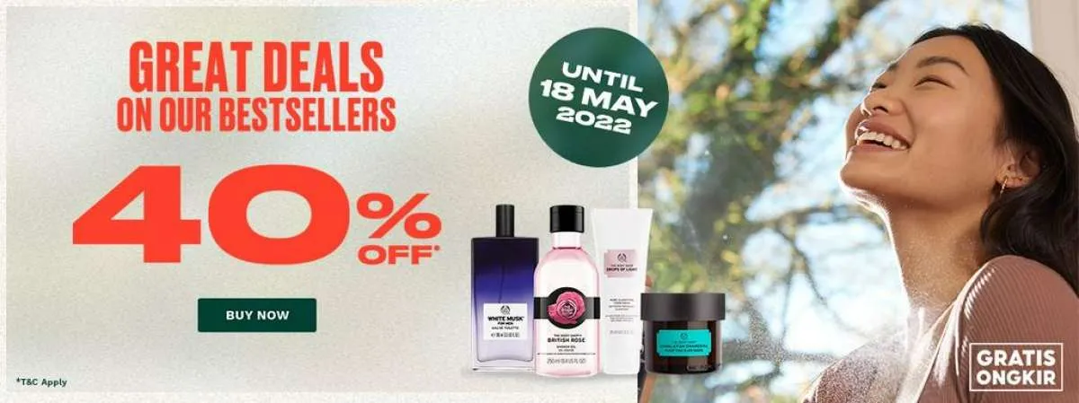 Promo The Body Shop sampai 18 Mei 2022, Semua Produk Best Seller Diskon 40% Off!