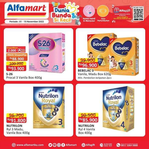 Promo Alfamart sampai 15 November 2022, Harga Spesial untuk Belanja Susu Anak