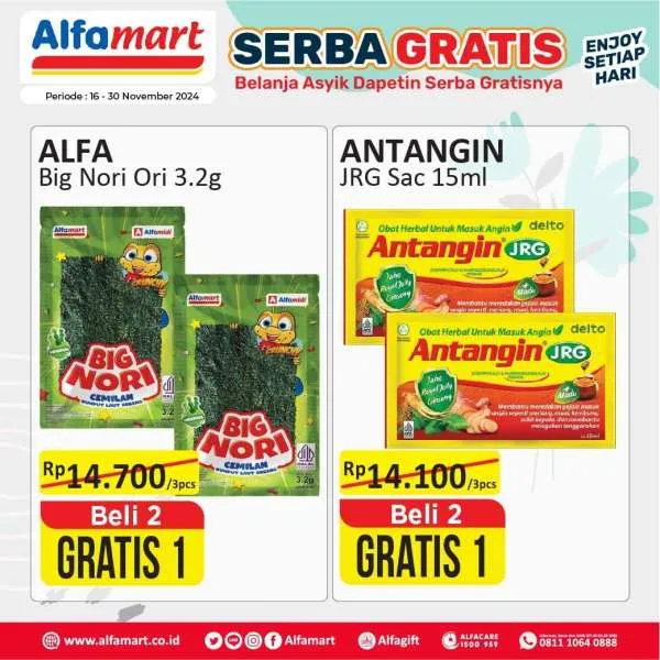 Promo Alfamart Serba Gratis Periode 16-30 November 2024